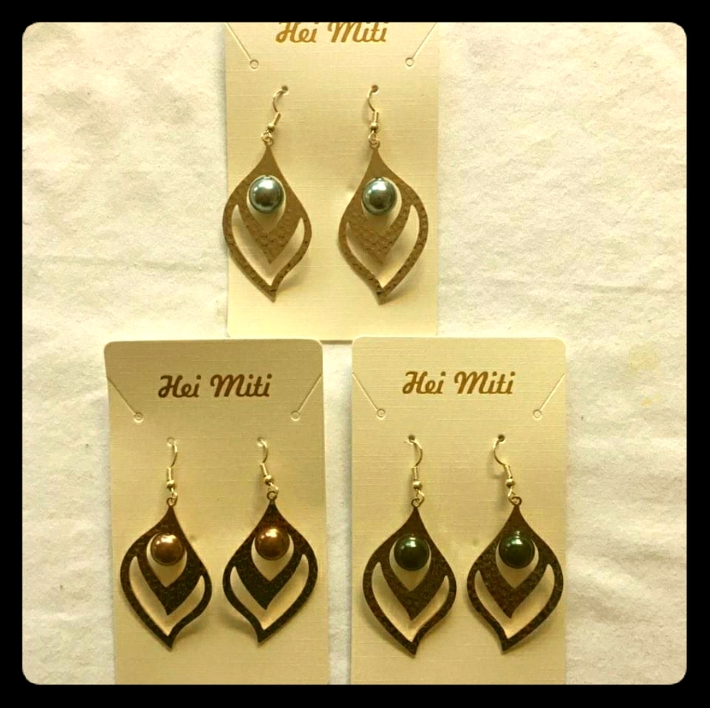 NWT Handcrafted 14k Tahitian Pearl Earrings
